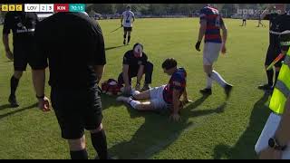 DISGRACEFUL CAMERON BREMNER SENDING OFF INCIDENT  KINGUSSIE V LOVAT 2024 CAMANACHD CUP SHINTY FINAL [upl. by Ykcaj398]