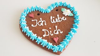 Lebkuchenherz selber machen  Oktoberfest  Valentinstag  Muttertag  gingerbread heart [upl. by Denny274]