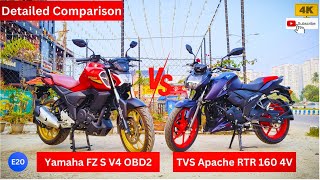 TVS Apache RTR 160 4V Special Edition VS Yamaha FZS V4 Comparison  Know Which is Better [upl. by Adni]