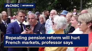 Repealing pension reform will hurt French markets professor says [upl. by Boardman]