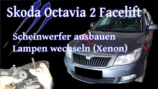 Skoda Octavia 2 Xenonlampen tauschen  Tutorial [upl. by Solracsiul]