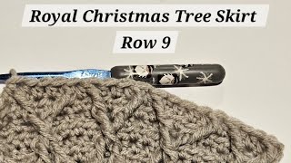 Royal Christmas Tree Skirt Crochet Pattern Row 9 Video Tutorial [upl. by Prochora960]