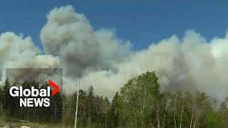 Nova Scotia wildfire Residents evacuate as blaze spreads in Tantallon houses engulfed in flames [upl. by Baecher663]