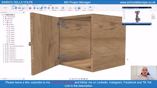 Tutorial Autodesk Fusion360 How to build a Cabinet unit with clip hinges [upl. by Lennahs]