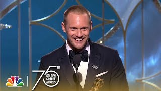 Alexander Skarsgård Wins Best Supporting TV Actor at the 2018 Golden Globes [upl. by Yasmine]