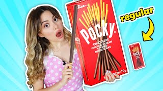 I made the BIGGEST POCKY ever  GIANT FOOD CHALLENGE [upl. by Dorraj]