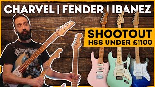 HSS Super Strat Shootout Fender American Performer vs Ibanez AZ vs Charvel DK24 [upl. by Ymereg]