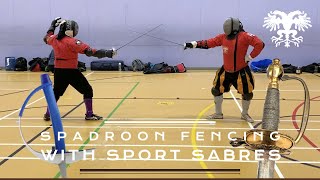 Using SPORT SABRES for SPADROON Fencing Sparring [upl. by Hodges]