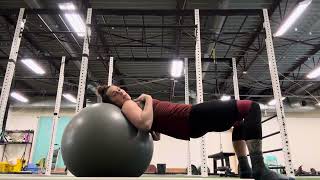 Supine Hip Extension Back in Swiss Ball banded at the knee [upl. by Margette69]