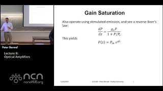 ECE 695FO Fiber Optic Communication Lecture 8 Optical Amplifiers [upl. by Talia]