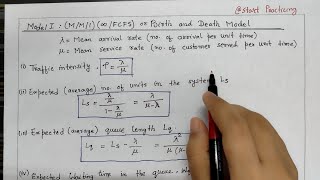 Model 1  MM1 InfinityFCFS Model  Birth and Death Model  Queue theory operation research [upl. by Levitt]