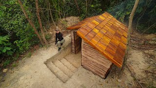 Building Complete Warm Underground Dugout Bushcraft Survival Shelter [upl. by Mohammed]