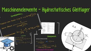 Maschinenelemente 2  Hydrostatisches Gleitlager Berechnung [upl. by Scevor]