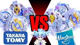 LONGINUS vs LUINOR  TAKARA TOMY vs HASBRO  Beyblade Burst Brand Battle [upl. by Oech]