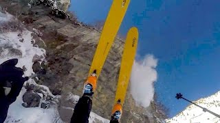 MAN SKIS OFF CLIFF AND SURVIVES [upl. by Daley]