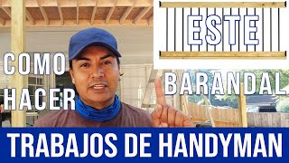 Como Hacer un Barandal con Madera y Tubos en Trabajos de handyman y construccion [upl. by Ynohtnaeoj]