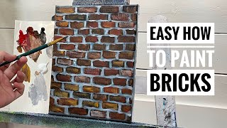 EASY How To Paint A BRICK WALL Step by step For Beginners [upl. by Krause]