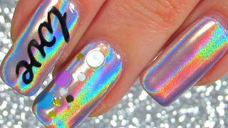 DIY Holographic Powder Nails [upl. by Icart116]