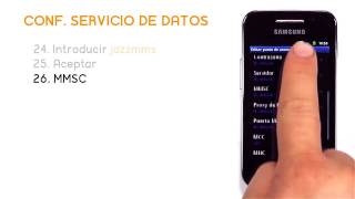 Tutorial SAMSUNG GALAXY ACE Configuración servicio de datos JAZZTEL [upl. by Caddric]