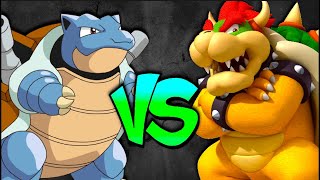 Blastoise VS Bowser Pokemon VS Super Mario Sprite Animation Fight [upl. by Eatnoed]