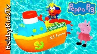 Peppa Pig Sails with Elmos Boat by HobbyKidsTV [upl. by Attenaz476]