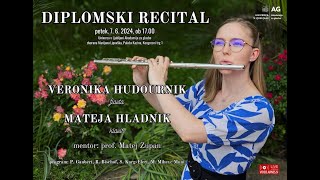 Diplomski koncert Veronika Hudournik flavta in prof Mateja Hladnik klavir 762024 [upl. by Janeva]