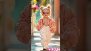 Cute baby walkersbaby runway cutebaby baile cute babylove babygirl babyboy babyshorts ai [upl. by Darryn]