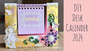 DIY Desk Calendar How to make Calendar at Home 2024 [upl. by Alejna]