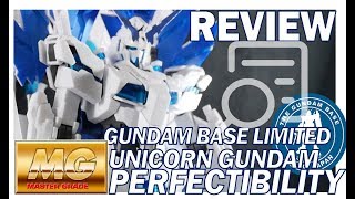 REVIEW MG 1100 UNICORN PERFECTIBILITY GUNDAM BASE LIMITED [upl. by Yrakaz]