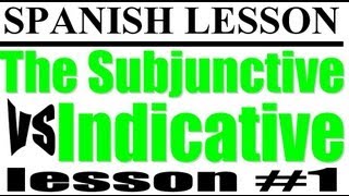 Spanish Lesson Subjunctive vs Indicative 1 [upl. by Marozas335]