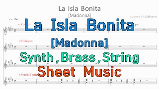 La Isla Bonita Madonna Band Score Keyboard Part  Sheet Music  Tutorial [upl. by Lleynod503]