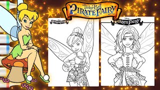 Tinkerbell Coloring Video 36  The Pirate Fairy Zarina and Tinkerbell Coloring Page [upl. by Melliw]