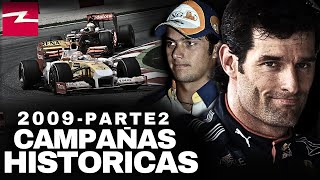 CAMPAÑAS HISTORICAS DE F1  TEMPORADA 2009 PARTE 2 [upl. by Alitta]