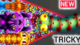 Snake io 🐍 hungry brainz skin gameplay  Tricky worms [upl. by Dorwin740]