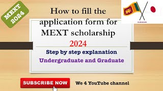 MEXT scholarship Japan 2024 Application form how to fill it correctly undergraduate amp Graduate [upl. by Atnuahs]