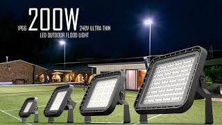 IP66 200W 240V Ultra Thin LED Outdoor Flood Light [upl. by Tebzil418]