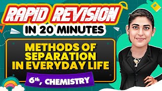 Methods of Separation in Everyday Life  Rapid Revision in 20 Minutes🔥 Chemistry Class 6th 📚 [upl. by Aivatnahs]