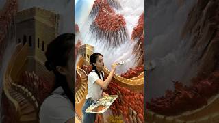 Great Wall Relief Sculpture of Good Fortune art mural painting [upl. by Zaller897]