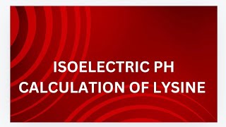 Isoelectric pH Calculation of Lysine ssbpreparation chemistry science zoology [upl. by Cira]