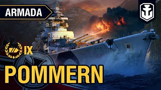 Armada Pommern — German battleship  World of Warships [upl. by Ellenaej648]