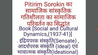 Theory of Social Change Pitirim Sorokin BAI PI [upl. by Onibag]