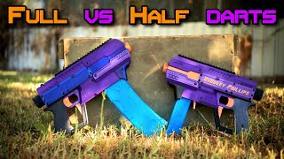 Comparison Full Length vs Half Length Nerf Darts in Flywheel Blasters [upl. by Martino]