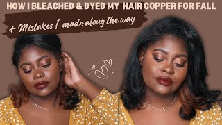 How I Bleach and Dye my hair Copper Brown  Mistakes I made  DIY Peekaboo highlights on black woman [upl. by Hoffmann693]