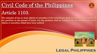 Civil Code of the Philippines Article 1103 [upl. by Karisa]