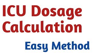 ICU Drug Dosage Calculation  Hindi [upl. by Bina890]