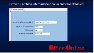 Estrarre il prefisso internazionale da un numero telefonico [upl. by Tullusus]