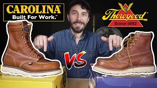 Best Work Boot Under 200  Carolina vs Thorogood  CUT IN HALF [upl. by Ternan]