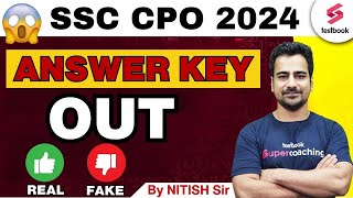 SSC CPO 2024 Answer Key Out  SSC CPO Answer Key 2024 Link  By Nitish Sir [upl. by Gerrald466]