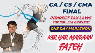 IDT Marathon Revision CACSCMA Final  GST amp Customs Full Revision By CA Yashvant Mangal [upl. by Sidalg768]