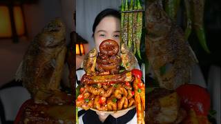 Spicy Sausage Pork Ribs mukbang short [upl. by Harifaz204]